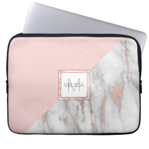 Faux nam het Gouden Marmer van de Folie bloost Laptop Sleeve