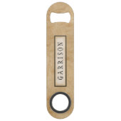 Faux Natural Leather Personalized Speed Flessenopener (Achterkant)