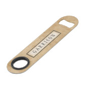 Faux Natural Leather Personalized Speed Flessenopener (Achterkant Gekanteld)
