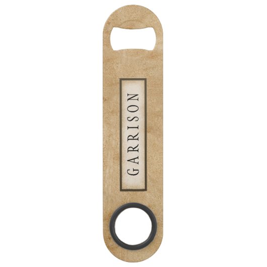 Faux Natural Leather Personalized Speed Flessenopener (Voorkant)