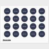 Faux Navy Blue Gliter Ronde Sticker (Vel)