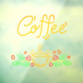 Faux Neon Coffee Bans uit Café Shop Raamsticker (Vel 3)