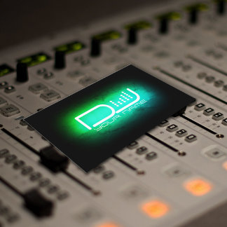 Faux neon licht DJ equalizer Visitekaartje