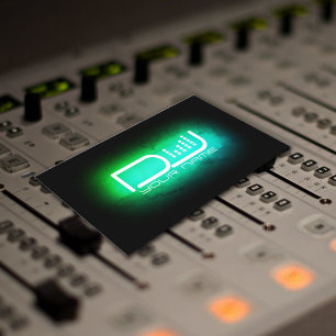 Faux neon licht DJ equalizer Visitekaartje