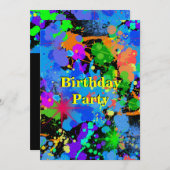 Faux Neon, Peinture, Invitation Anniversaire (Devant / Derrière)