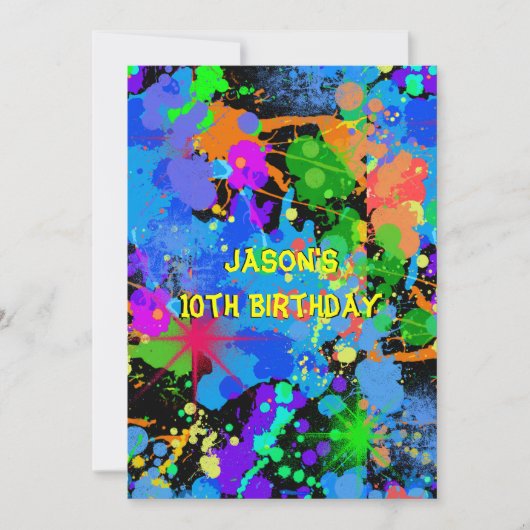 Faux Neon, Peinture, Paintball, Invitation (Devant)