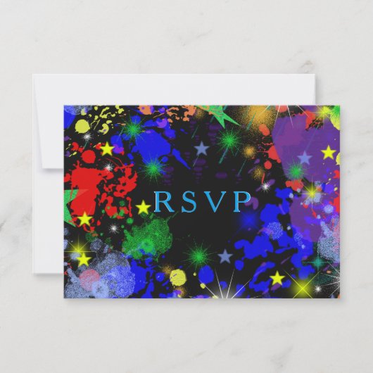 Faux Neon, Peinture, Personnalisée, RSVP (Devant)