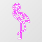 Faux Neon Pink Flamingo Tropical Shop Front Raamsticker (Vel)