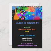 Faux Néon, Tache de Peinture, Invitation d'Anniver (Dos)