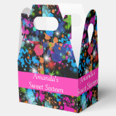 Faux Neon, Verf Splatter, Zoet Zestien, Aangepast Bedankdoosjes (Geopend)