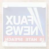 Faux News Glazen Onderzetter (Achterkant)