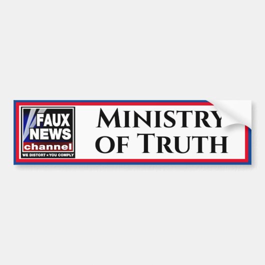 Faux News "Ministry of Truth" Bumpersticker (Voorkant)