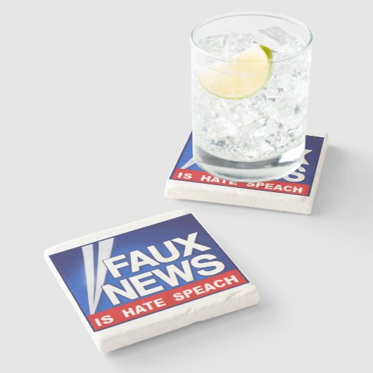 Faux News Stenen Onderzetter (Zijkant)