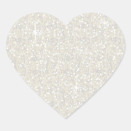 Faux off witte glitter Confetti Hart Sticker (Voorkant)