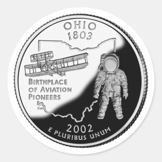 Faux Ohio State Quarter Ronde Sticker (Voorkant)