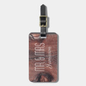 Faux Old Red Barn Siding MR & MRS Custom Bag Bagagelabel (Voorkant verticaal)