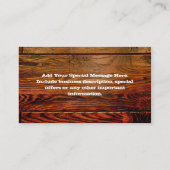 Faux-olied Wood Plank op maat Visitekaartje (Achterkant)