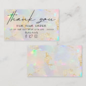 faux opal merci carte de visite (Devant / Derrière)
