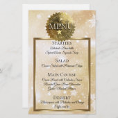 Faux or étoile nuit Noël menu du dîner (Devant / Derrière)
