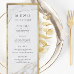 Faux or feuille marbre luxe moderne menu mariage<br><div class="desc">Superbe design arrière - plan marbré avec bordure et détails faux or gras,  design moderne élégant,  chic et élégant,  cartes de menu grand mariage pour mariage moderne,  mariage de luxe et mariage d'hiver Semi-Gloss papier fini sélectionné. Voir toutes les pièces correspondantes dans la collection ci-dessous.</div>