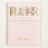 Faux or feuille typographie coiffure rose glam (Devant)