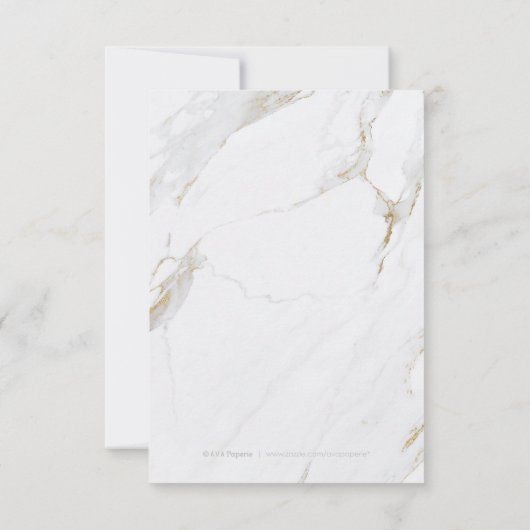 Faux or foin marbre luxe mariage moderne RSVP (Dos)