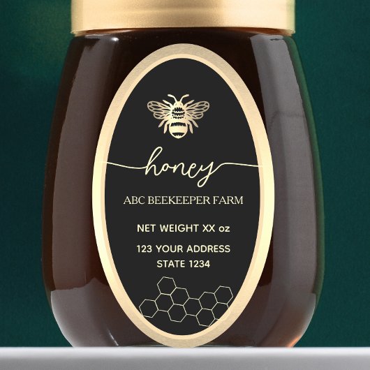 Faux or Honeybee Queenline miel pot étiquette