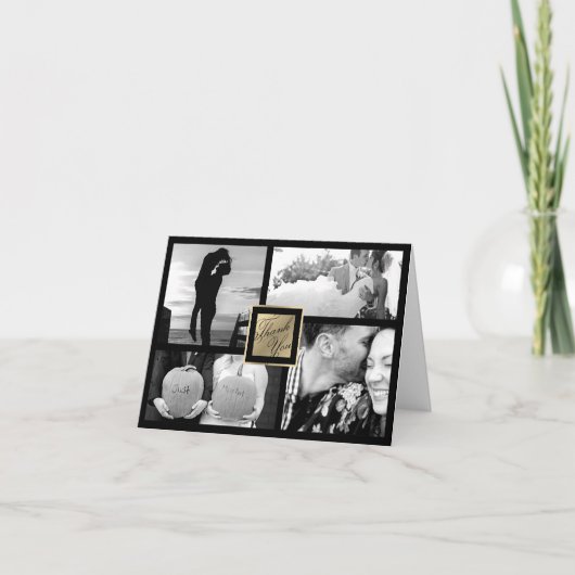 Faux Or Merci Mariage Carte Photo 4 (Devant)