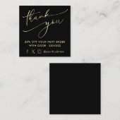 faux or merci script carré carte de visite (Devant / Derrière)