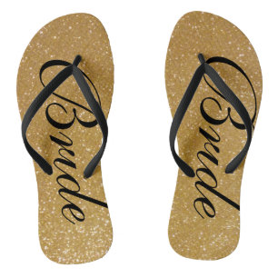 Faux or parties scintillant mariage tongs pour mar