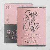 Faux or rose Carte de pré-annonce Postale (Devant / Derrière)