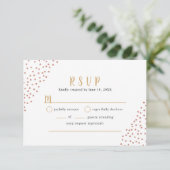 Faux or rose gold Confetti Mariage buffet RSVP (Debout devant)