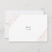 Faux or rose gold Confetti Mariage buffet RSVP (Dos)