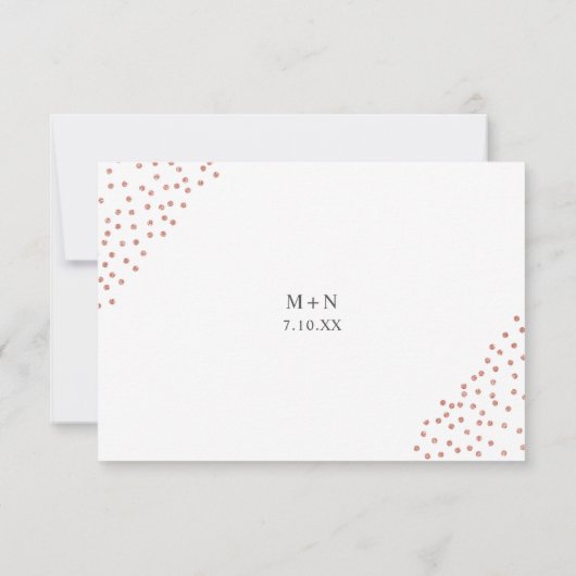 Faux or rose gold Confetti Mariage buffet RSVP (Dos)