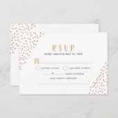 Faux or rose gold Confetti Mariage buffet RSVP (Devant / Derrière)