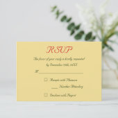 Faux or RSVP de mariage de Noël rouge vert (Debout devant)
