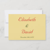 Faux or RSVP de mariage de Noël rouge vert (Dos)