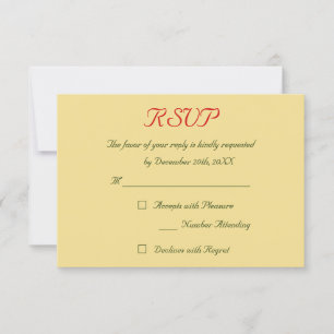 Faux or RSVP de mariage de Noël rouge vert
