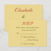 Faux or RSVP de mariage de vacances de Noël rouge  (Devant / Derrière)