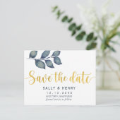 Faux or save the date botanique Carte postale (Debout devant)