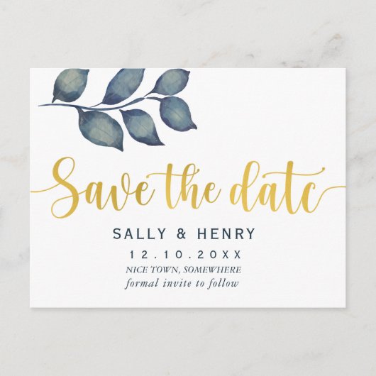 Faux or save the date botanique Carte postale (Devant)
