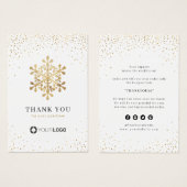 Faux or Snowflake Merci de Noël Insertion (Devant & derrière)