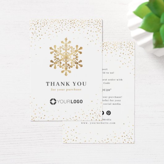 Faux or Snowflake Merci de Noël Insertion (Bureau)