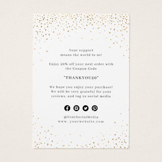 Faux or Snowflake Merci de Noël Insertion (Dos)