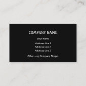 Faux orange blanc sur Carte de visite noir (Dos)