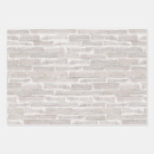 Faux Oud Bruin Zwart Wit Brick Wall Inpakpapier Vel (Voorkant 2)