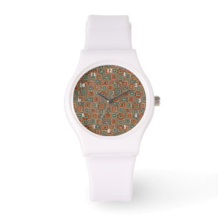 Faux oude doek patches Art Watch Horloge