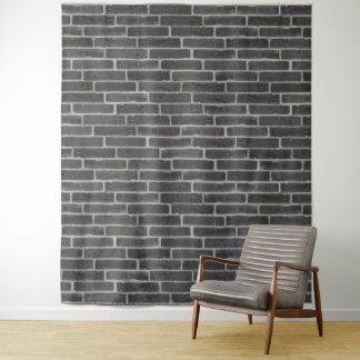 Faux oude zwarte bakstenen muur wandkleed