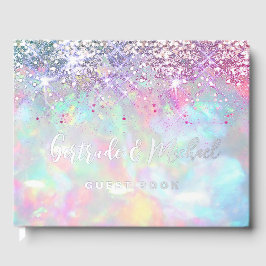 Faux paarse glitter opaal achtergrond bruiloft gastenboek