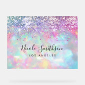 Faux paarse glitter opaal steen achtergrond acryl bord (Voorkant)